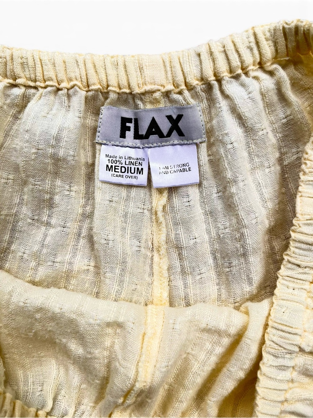 Vintage FLAX 100% Linen Two Piece Set | Buttercream Yellow | Sizes L/M EUC - Picture 8 of 8